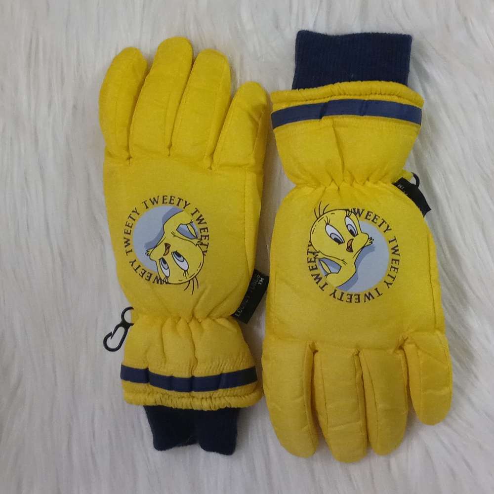LOONEY TUNES YELLOW/BLACK LADIES GLOVES NWOT